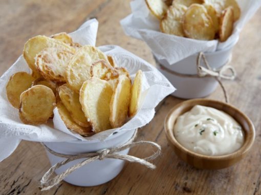 Baked Potato Chips w/Lemon Thyme Aioli
