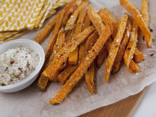 Polenta Sweet Potato Fries w/Chilli Lime Salt